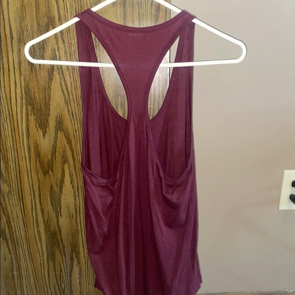 Size small PINK brand loose tank top (maroon).
